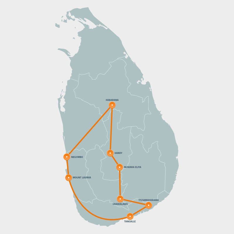 De route in Sri Lanka